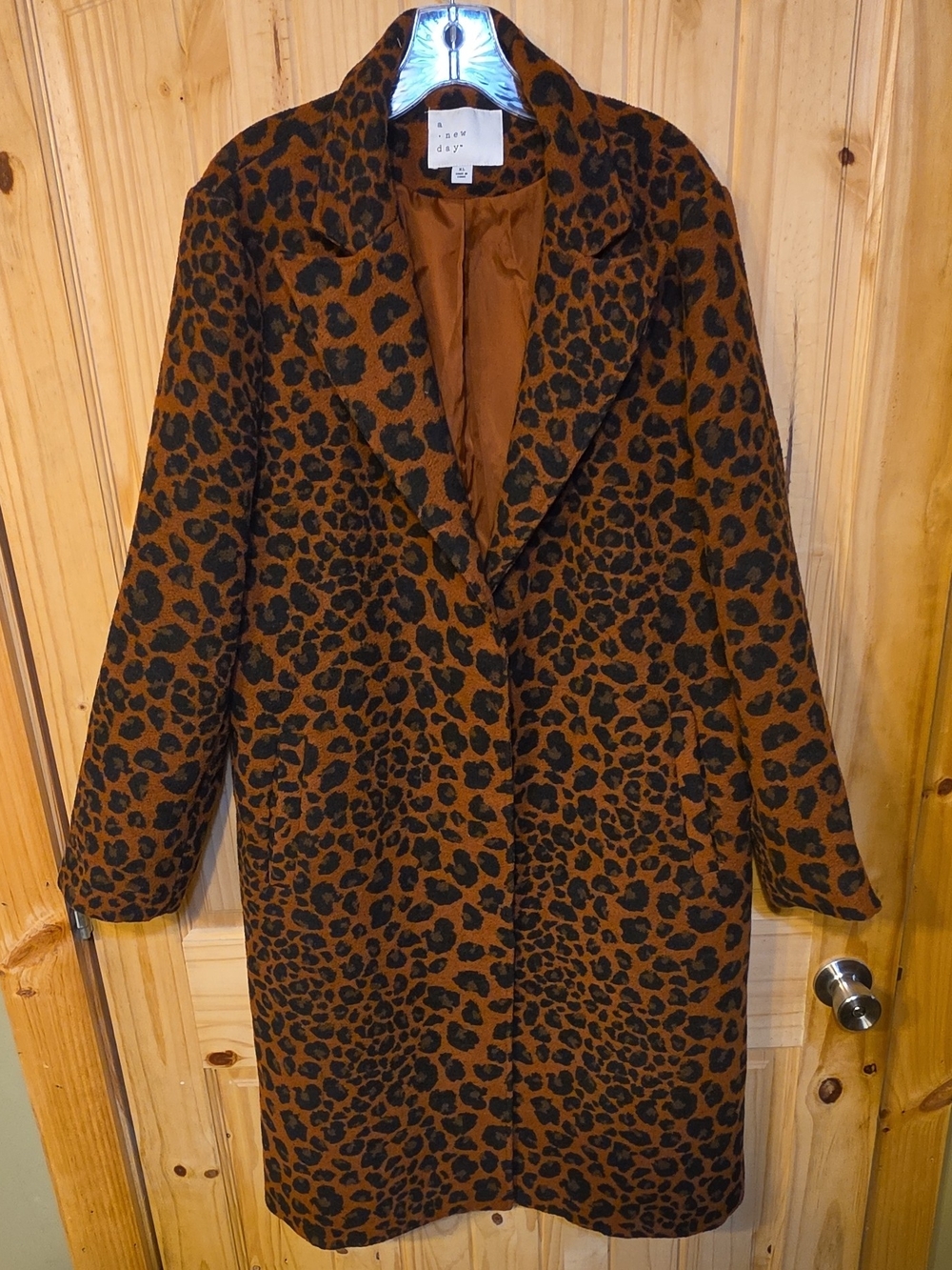 a new day Leopard Print Trench Coat - Brown and Black